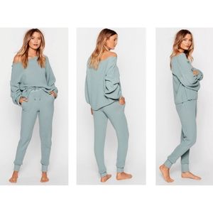 Nasty Gal Knit Happens Green Lounge Set
